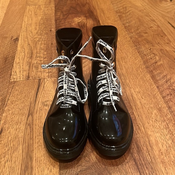 See By Chloe Woman’s Black Lace Up Boots Size 36 - Picture 4 of 8